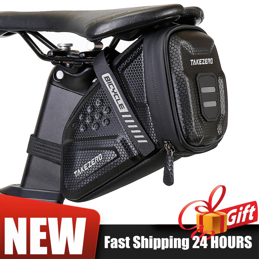 Saddle Bag Under Seat - กระเป๋าท้ายจักรยาน 1 ลิตร EVA กระเป๋าอานแบบแข็งกันน้ำ กระเป๋าเก็บของใต้เบาะสำหรับจัดเก็บอุปกรณ์ปั่นจักรยาน