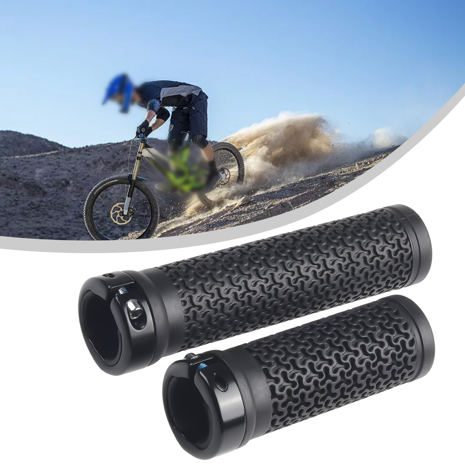 Commuter Bike Lock - ปลอกแฮนด์จักรยานแบบยางนุ่ม 1 คู่ สำหรับจักรยานเสือภูเขา พร้อมตัวล็อค ลดแรงกระแทก