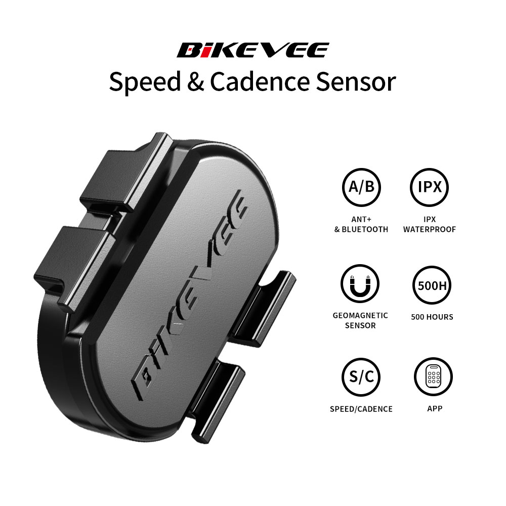 Commuter Cycling - เซ็นเซอร์วัดความเร็วและรอบขาแบบไร้สาย Bikevee Universal Cadence & Speed