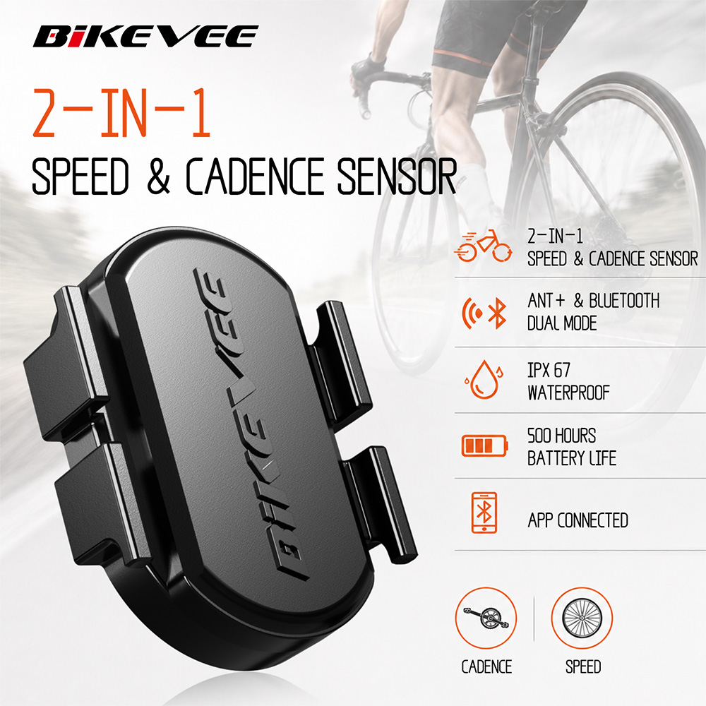 Commuter Cycling - BIKEVEE เซ็นเซอร์วัดความเร็วรอบจานและความเร็วแบบไร้สาย ANT+ บลูทูธ สำหรับจักรยาน ใช้งานร่วมกับ