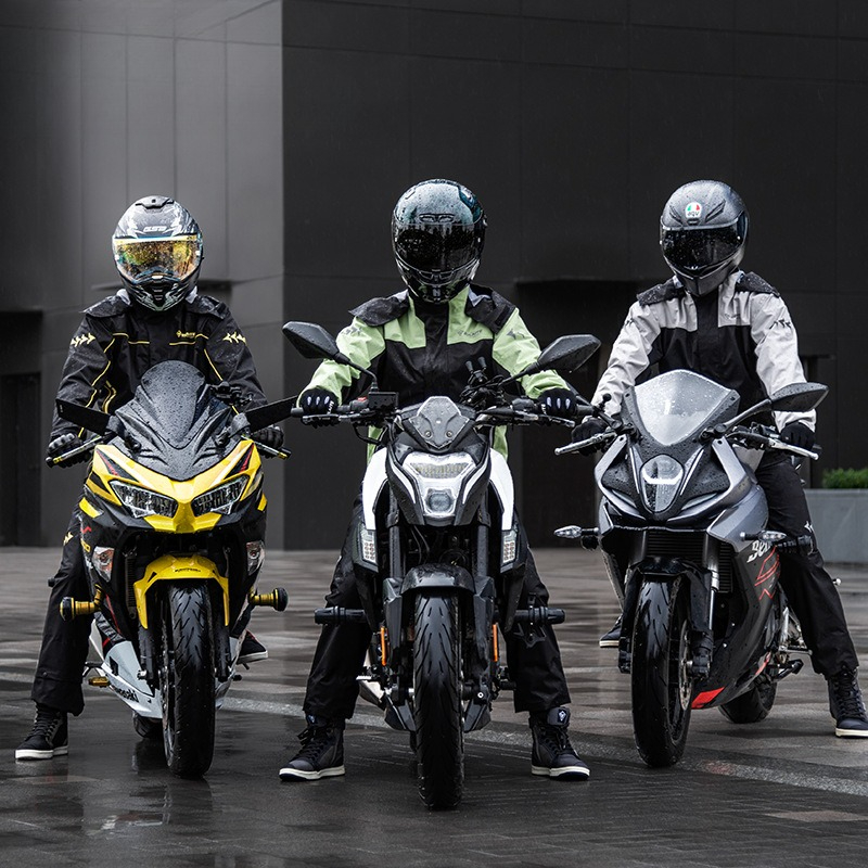 Cycling Commuter Rain Gear - ชุดกันฝนสำหรับมอเตอร์ไซค์ Oxford ชุดเสื้อแจ็คเก็ตและกางเกงกันน้ำ ทนทาน เหมาะสำหรับการขี่จักรยาน จัดส่งสินค้า