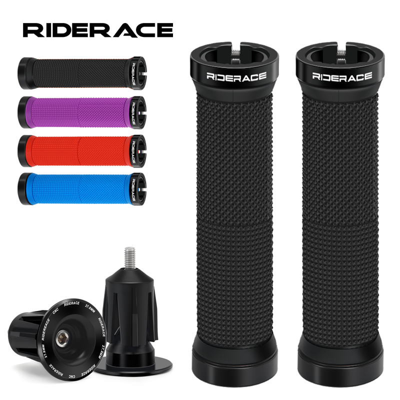 Commuter Bike Lock - ปลอกแฮนด์จักรยาน 1 คู่ พร้อมปลอกปิดท้ายแบบล็อค สำหรับจักรยานเสือภูเขา ยางกันลื่น